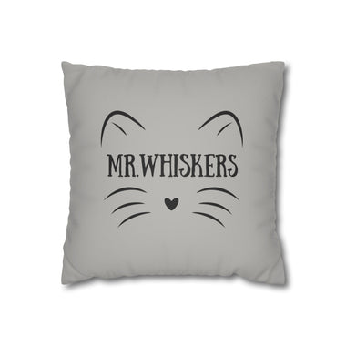 Whimink Mr. Whiskers Pillowcase/ Cushion Cover - Grey