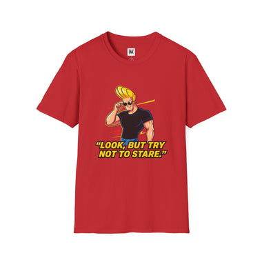 Look But Try Not to Stare Graphic T-Shirt | Funny Johnny Bravo Inspired Tee