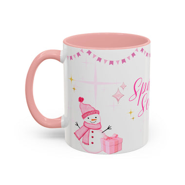 Sparkle Season Christmas Mug | Pink Holiday Mug for Women | Cute Aesthetic Winter Mug | Glitter-Inspired Pink Christmas Cup | Festive Gift for Her