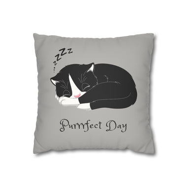 WhimInk Purrfect Day Pillowcase/Cushion Grey