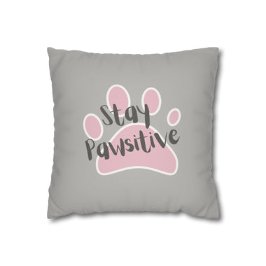 WhimInk Stay Pawsitive Pillowcase/ Cushion cover - Grey