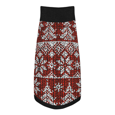 Cozy Red & Black Christmas Dog Sweater – Knitted Holiday Pet Jumper for Small & Medium Dogs Back-Print