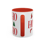 Red HO HO HO Mug | Christmas Typography Mug | Holiday Coffee Cup | Festive Gift Mug | Winter Hot Cocoa Cup | Xmas Snowflake Mug