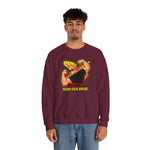 Warning Heavy Flex Ahead Johnny Bravo Sweatshirt – Funny Retro Cartoon Winter Crewneck Unisex