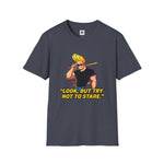 Look But Try Not to Stare Graphic T-Shirt | Funny Johnny Bravo Inspired Tee