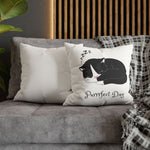 WhimInk Purrfect Day Pillowcase/Cushion Cover White