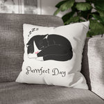 WhimInk Purrfect Day Pillowcase/Cushion Cover White