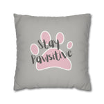 WhimInk Stay Pawsitive Pillowcase/ Cushion cover - Grey