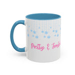 Pretty and Frosted Winter Mug | Pink Aesthetic Snowflake Mug | Cute Christmas Mug for Girls | Frosted Holiday Cup | Pastel Winter Coffee Lover Gift