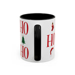 Red HO HO HO Mug | Christmas Typography Mug | Holiday Coffee Cup | Festive Gift Mug | Winter Hot Cocoa Cup | Xmas Snowflake Mug