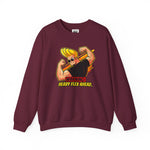 Warning Heavy Flex Ahead Johnny Bravo Sweatshirt – Funny Retro Cartoon Winter Crewneck Unisex