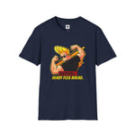 Warning: Heavy Flex Ahead Graphic T-Shirt | Funny Johnny Bravo Inspired Tee