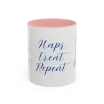 Nap Treat Repeat Mug – Cute Holiday Snowflake Coffee Cup for Cozy Christmas Mornings