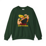 Warning Heavy Flex Ahead Johnny Bravo Sweatshirt – Funny Retro Cartoon Winter Crewneck Unisex