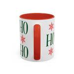 HO HO HO Christmas Mug – Green Holiday Typography Mug with Snowflakes | Cute Festive Coffee Cup for Winter & Gift Giving