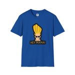 Hey Mama Graphic T-Shirt | Johnny Bravo Face Sticker Illustration Tee