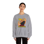 Warning Heavy Flex Ahead Johnny Bravo Sweatshirt – Funny Retro Cartoon Winter Crewneck Unisex