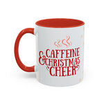 Caffeine and Christmas Cheer Mug | Coffee Lover Holiday Mug | Festive Snowflake & Coffee Bean Cup | Cozy Christmas Drinkware | Gift for Coffee Enthusiasts