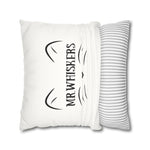 Whimink Mr. Whiskers Pillowcase/ Cushion Cover - White