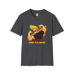 Warning: Heavy Flex Ahead Graphic T-Shirt | Funny Johnny Bravo Inspired Tee