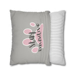 WhimInk Stay Pawsitive Pillowcase/ Cushion cover - Grey