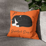 WhimInk Purrfect Day Pillowcase/Cushion Cover Orange