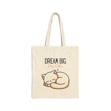 WhimInk Dream Big Cat Tote Bag - Natural