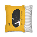 WhimInk Purrfect Day Pillowcase/Cushion Covers - Yellow