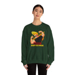 Warning Heavy Flex Ahead Johnny Bravo Sweatshirt – Funny Retro Cartoon Winter Crewneck Unisex