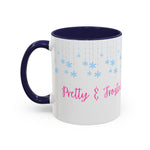Pretty and Frosted Winter Mug | Pink Aesthetic Snowflake Mug | Cute Christmas Mug for Girls | Frosted Holiday Cup | Pastel Winter Coffee Lover Gift