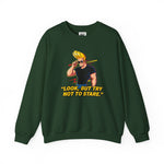 Look But Try Not To Stare Johnny Bravo Sweatshirt – Bold Retro Cartoon Winter Crewneck