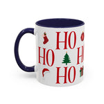 Red HO HO HO Mug | Christmas Typography Mug | Holiday Coffee Cup | Festive Gift Mug | Winter Hot Cocoa Cup | Xmas Snowflake Mug