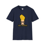 Hey Mama Graphic T-Shirt | Johnny Bravo Face Sticker Illustration Tee