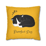 WhimInk Purrfect Day Pillowcase/Cushion Covers - Yellow
