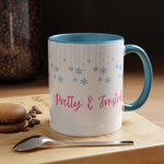 Pretty and Frosted Winter Mug | Pink Aesthetic Snowflake Mug | Cute Christmas Mug for Girls | Frosted Holiday Cup | Pastel Winter Coffee Lover Gift