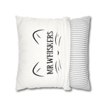 Whimink Mr. Whiskers Pillowcase/ Cushion Cover - White