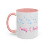 Pretty and Frosted Winter Mug | Pink Aesthetic Snowflake Mug | Cute Christmas Mug for Girls | Frosted Holiday Cup | Pastel Winter Coffee Lover Gift