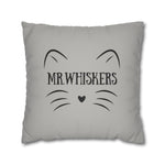 Whimink Mr. Whiskers Pillowcase/ Cushion Cover - Grey