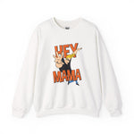 Hey Mama Johnny Bravo Sweatshirt – Retro Cartoon Graphic Winter Crewneck for Men and Women
