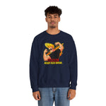 Warning Heavy Flex Ahead Johnny Bravo Sweatshirt – Funny Retro Cartoon Winter Crewneck Unisex