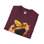 Warning: Heavy Flex Ahead Graphic T-Shirt | Funny Johnny Bravo Inspired Tee