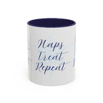 Nap Treat Repeat Mug – Cute Holiday Snowflake Coffee Cup for Cozy Christmas Mornings