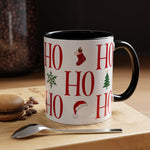Red HO HO HO Mug | Christmas Typography Mug | Holiday Coffee Cup | Festive Gift Mug | Winter Hot Cocoa Cup | Xmas Snowflake Mug