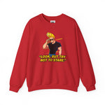 Look But Try Not To Stare Johnny Bravo Sweatshirt – Bold Retro Cartoon Winter Crewneck