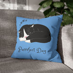 WhimInk Purrfect Day Pillowcase/Cushion Covers - Blue