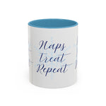 Nap Treat Repeat Mug – Cute Holiday Snowflake Coffee Cup for Cozy Christmas Mornings
