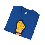 Hey Mama Graphic T-Shirt | Johnny Bravo Face Sticker Illustration Tee