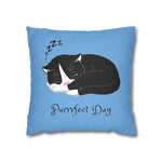 WhimInk Purrfect Day Pillowcase/Cushion Covers - Blue