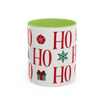 Red HO HO HO Mug | Christmas Typography Mug | Holiday Coffee Cup | Festive Gift Mug | Winter Hot Cocoa Cup | Xmas Snowflake Mug