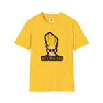 Hey Mama Graphic T-Shirt | Johnny Bravo Face Sticker Illustration Tee